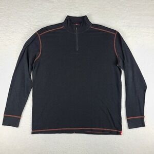 AGAVE Sweater Mens XL Black Watsonville Standard Fit Quarter Zip Sweatshirt